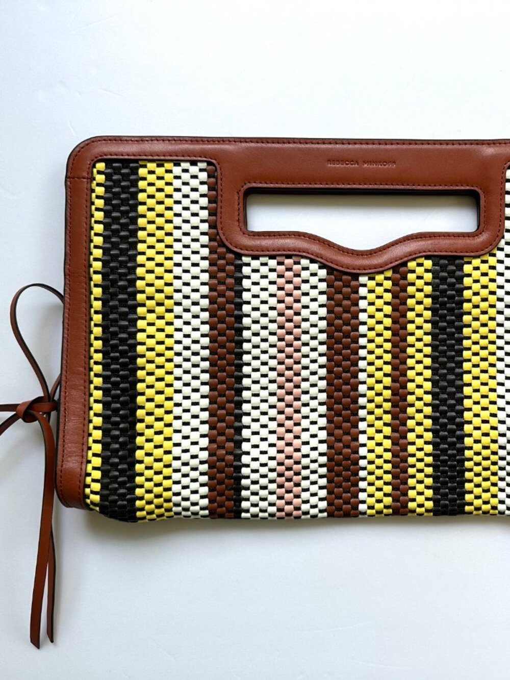 Rebecca Minkoff Multicolor Woven Clutch Boho-Chic 13 1/4" x 8 3/4" - Picture 1 of 11